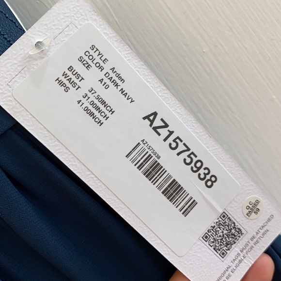 Azazie Dark Navy size A10 bridesmaid dress - Picture 5 of 9